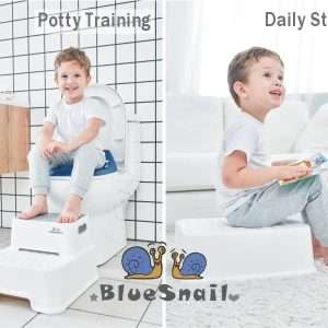 BlueSnail Double up Step Stool for Kids, Anti-Slip Sturdy Toddler Two Step Stool for Bathroom,Kitchen and Toilet Potty Training(Gray) - 6