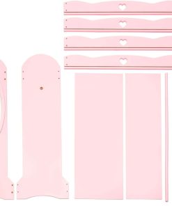 COSVALVE Kids Armoire Dress-Up Storage w - Mirror,Dress up Closet,Pink Dress up Wardrobe,Open Hanging Costume Armoire Closet w - Side Pockets, Hook,Top Shelf, Shoes Storage for Bedroom Girls Room - 13