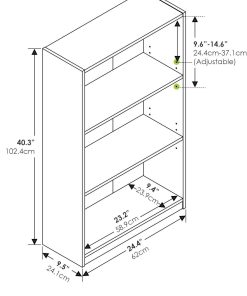 FURINNO JAYA Simple Home 3-Tier Adjustable Shelf Bookcase, White - 3