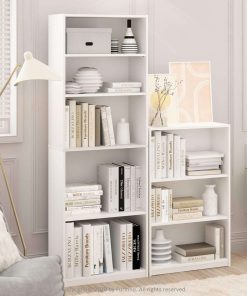 FURINNO JAYA Simple Home 3-Tier Adjustable Shelf Bookcase, White - 4