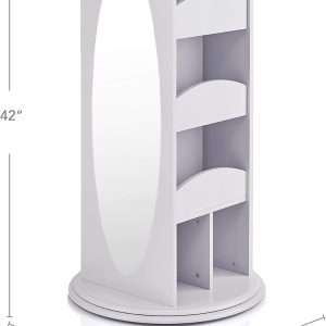 Guidecraft Rotating Dress Up Storage - Gray - Kids' Clothes and Costume Wardrobe with 2 Mirrors, Trays & Hooks for Toddlers - Armoire with Shelves, Bedroom Organizer - 2