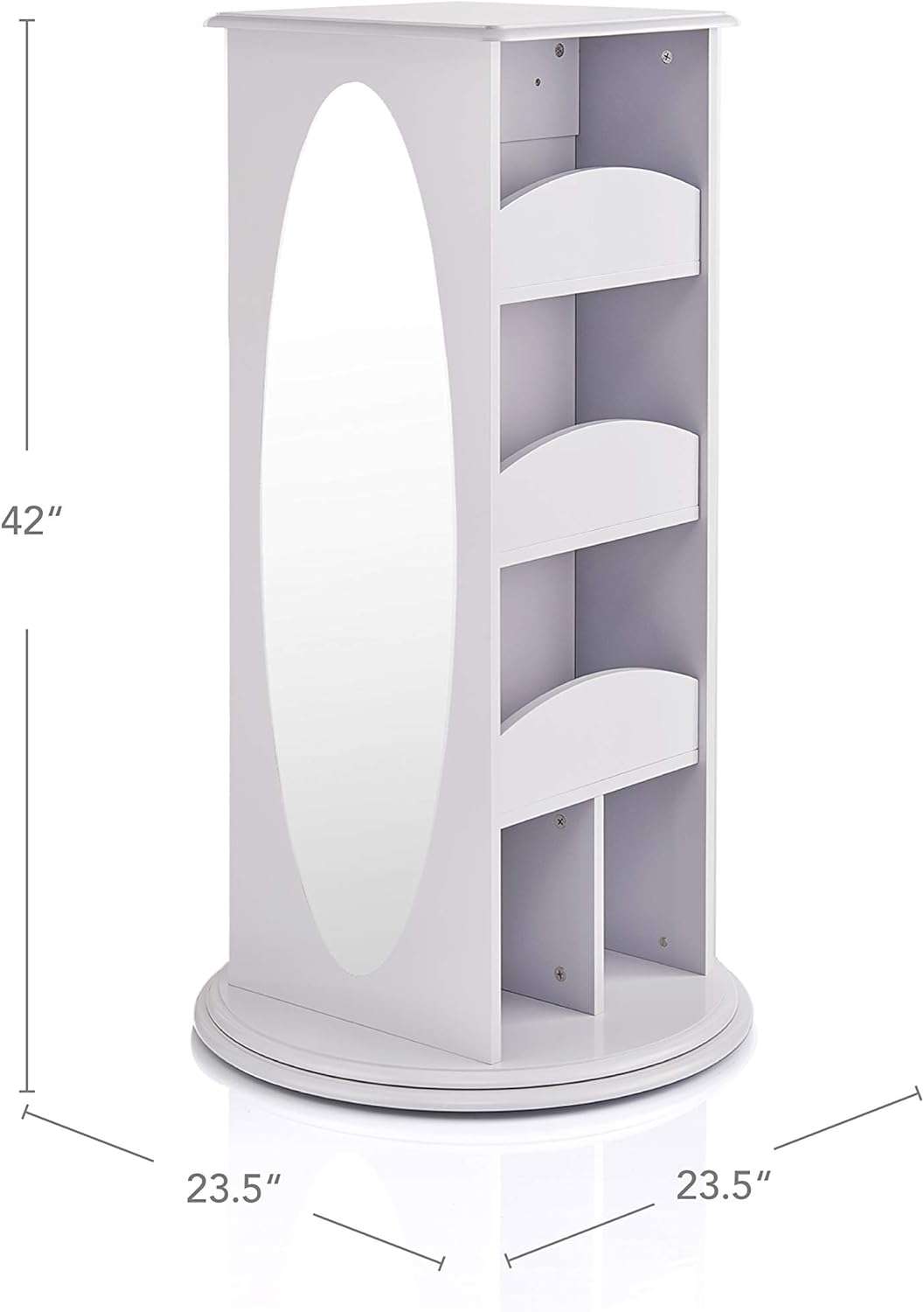 Guidecraft Rotating Dress Up Storage - Gray - Kids' Clothes and Costume Wardrobe with 2 Mirrors, Trays & Hooks for Toddlers - Armoire with Shelves, Bedroom Organizer - 2