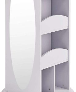 Guidecraft Rotating Dress Up Storage - Gray - Kids' Clothes and Costume Wardrobe with 2 Mirrors, Trays & Hooks for Toddlers - Armoire with Shelves, Bedroom Organizer - 5