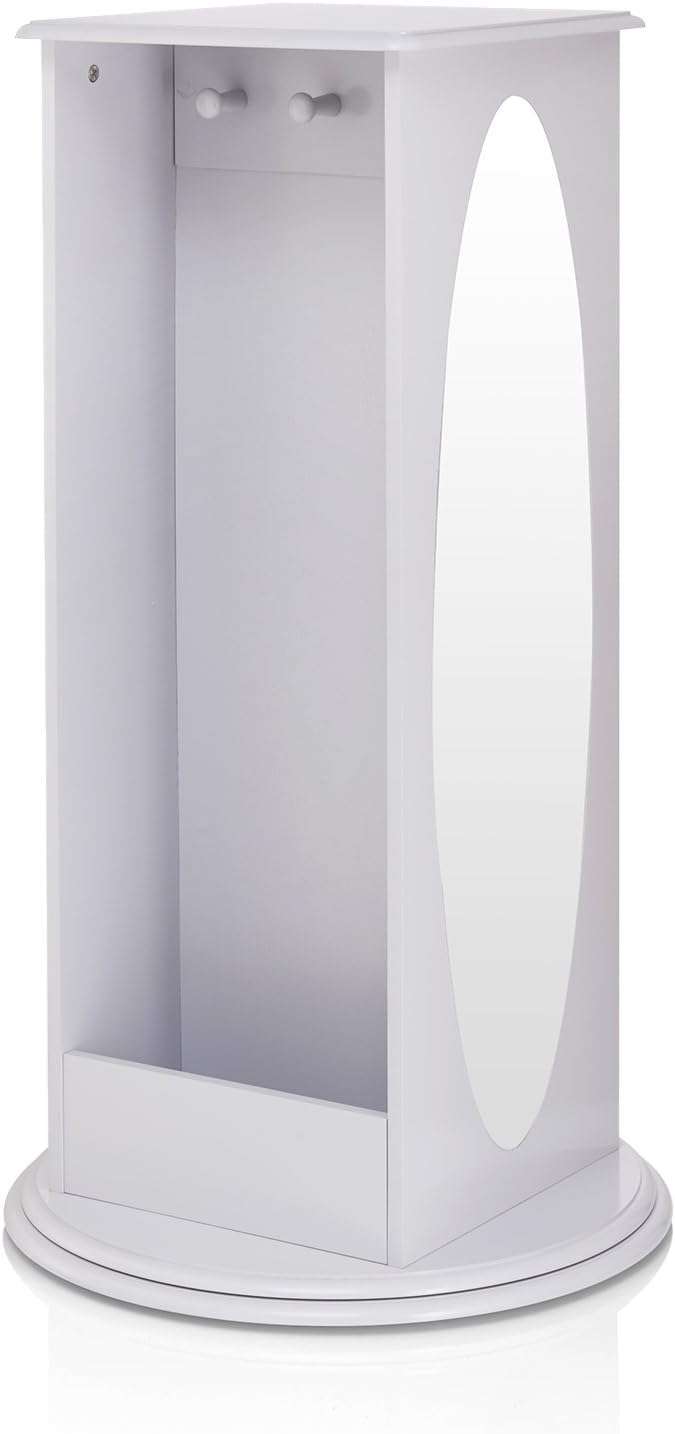 Guidecraft Rotating Dress Up Storage - Gray - Kids' Clothes and Costume Wardrobe with 2 Mirrors, Trays & Hooks for Toddlers - Armoire with Shelves, Bedroom Organizer - 6