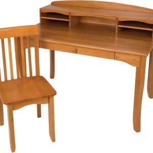 KidKraft Avalon Wooden Children's Desk with Hutch, Chair and Storage, White, Gift for Ages 5-10 - 3