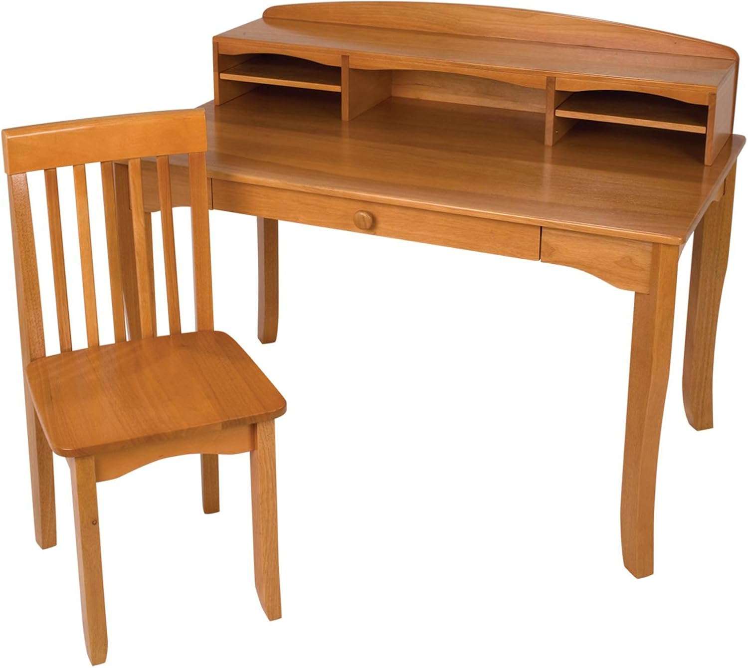 KidKraft Avalon Wooden Children's Desk with Hutch, Chair and Storage, White, Gift for Ages 5-10 - 3