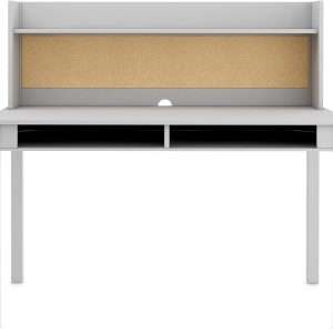 Martha Stewart Kids' Desk with Hutch and Chair Set - Gray (Ages 5-12 years) Children's Wood Study Computer Table w Storage Shelf, Bulletin Board, and Cubbies - Kids Room Furniture for Girls and Boys - 4