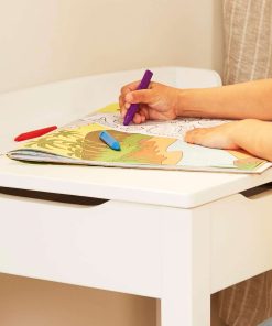 Melissa & Doug Wooden Child's Lift-Top Desk & Chair - White Play Desk and Chair Set for Toddlers and Kids Ages 3+ - 5