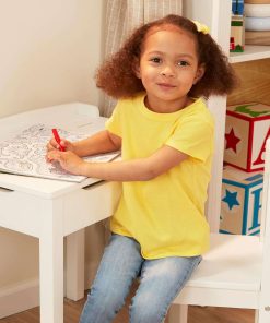 Melissa & Doug Wooden Child's Lift-Top Desk & Chair - White Play Desk and Chair Set for Toddlers and Kids Ages 3+ - 7