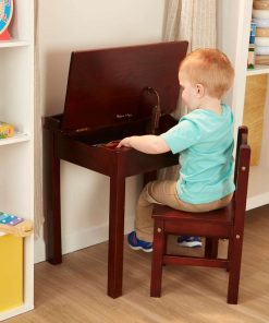 Melissa & Doug Wooden Lift-Top Desk & Chair - Espresso - Children's Furniture, Toddler Desk And Chair Set, Activity Desk For Toddlers And Kids Ages 3+ - 5