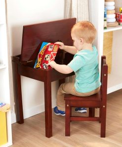 Melissa & Doug Wooden Lift-Top Desk & Chair - Espresso - Children's Furniture, Toddler Desk And Chair Set, Activity Desk For Toddlers And Kids Ages 3+ - 7