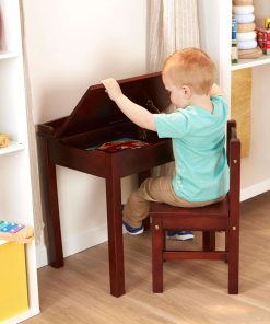 Melissa & Doug Wooden Lift-Top Desk & Chair - Espresso - Children's Furniture, Toddler Desk And Chair Set, Activity Desk For Toddlers And Kids Ages 3+ - 8