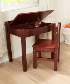 Melissa & Doug Wooden Lift-Top Desk & Chair - Espresso - Children's Furniture, Toddler Desk And Chair Set, Activity Desk For Toddlers And Kids Ages 3+ - 9