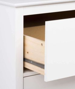 Prepac Yaletown Traditional 2-Drawer Tall Nightstand Side Table, Bedside Table with 2 Drawers and Open Shelf 16 D x 23 W x 28 H, White, WDNH-1202-1 - 4