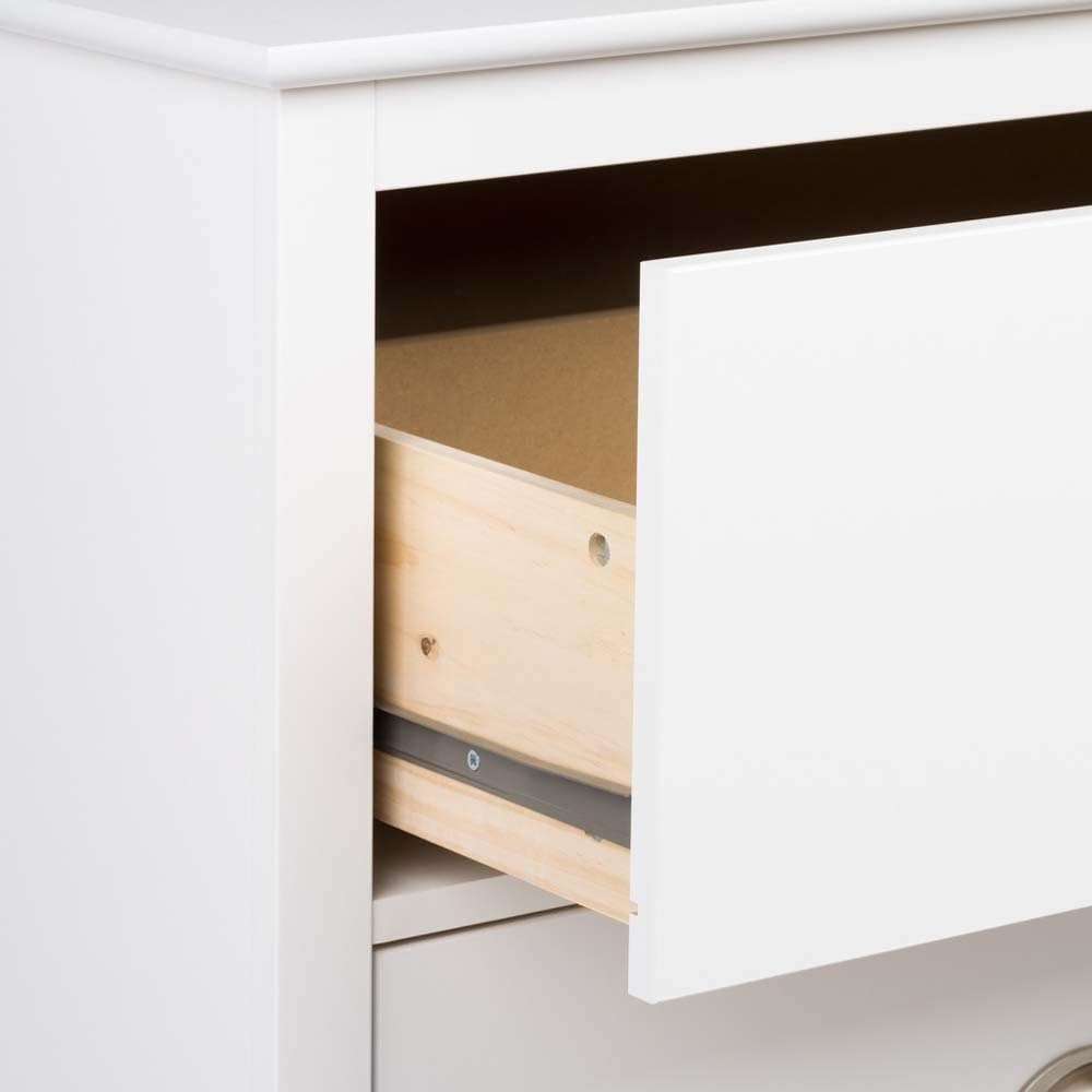 Prepac Yaletown Traditional 2-Drawer Tall Nightstand Side Table, Bedside Table with 2 Drawers and Open Shelf 16 D x 23 W x 28 H, White, WDNH-1202-1 - 4