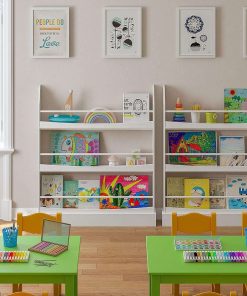 UTEX Kids Bookshelf, 3 Tiers Book Shelf and Storage for Kids Rooms, Kids Bookcase Rack Wall for Bedroom,Study Living Room,White - 5