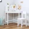 UTEX Kids Desk,Wooden Study Desk with Chair for Children,Writing Desk with Storage and Hutch for Home School Use,White - 1