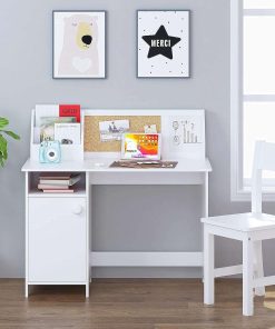 UTEX Kids Study Desk with chair, Wooden Children School Study Table with Hutch and Chair for 3-8 Years Old, Student's Study Computer Workstation & Writing Table for Home School Use - 3