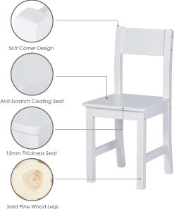 UTEX Kids Study Desk with chair, Wooden Children School Study Table with Hutch and Chair for 3-8 Years Old, Student's Study Computer Workstation & Writing Table for Home School Use - 6
