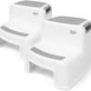 iLove 2 Step Stool for Kids and Toddlers, Bathroom and Toilet Stool for Potty Training, Slip-Resistant Soft Grips, Kitchen Stool with Handles, Dual Height - Gray (2 Pack) - 1