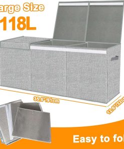 Extra Large Toy Box for Girls Boys - Collapsible Kids Toy Chest Boxes Organizers and Storage for Livingroom,Playroom,Closet 35.8 x12.6 x16 (Grey) - 5