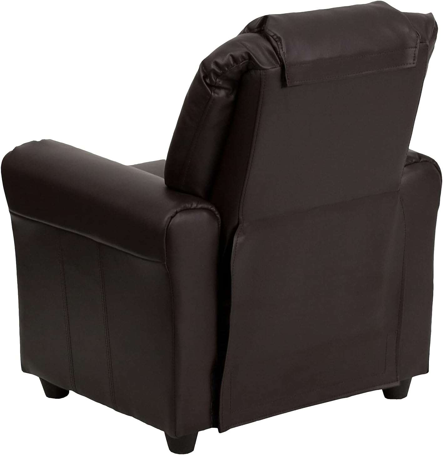 Flash Furniture Vana LeatherSoft Kids Recliner with Cup Holder, Headrest, and Safety Recline, Contemporary Reclining Chair for Kids, Supports up to 90 lbs., Brown - 6