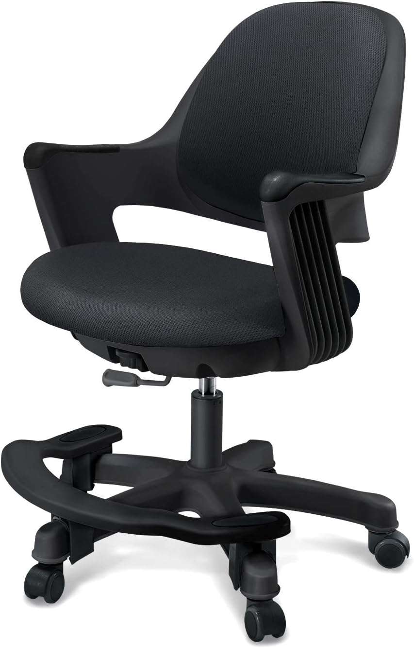 Kids Desk Chair - Ergonomic Kids Computer Chair - Adjustable Kids Office Chair with Wheels & Arms - Kids Chairs for Girls and Boys - Kids Chair Desk with Wheel Covers (Piano Black) - 1