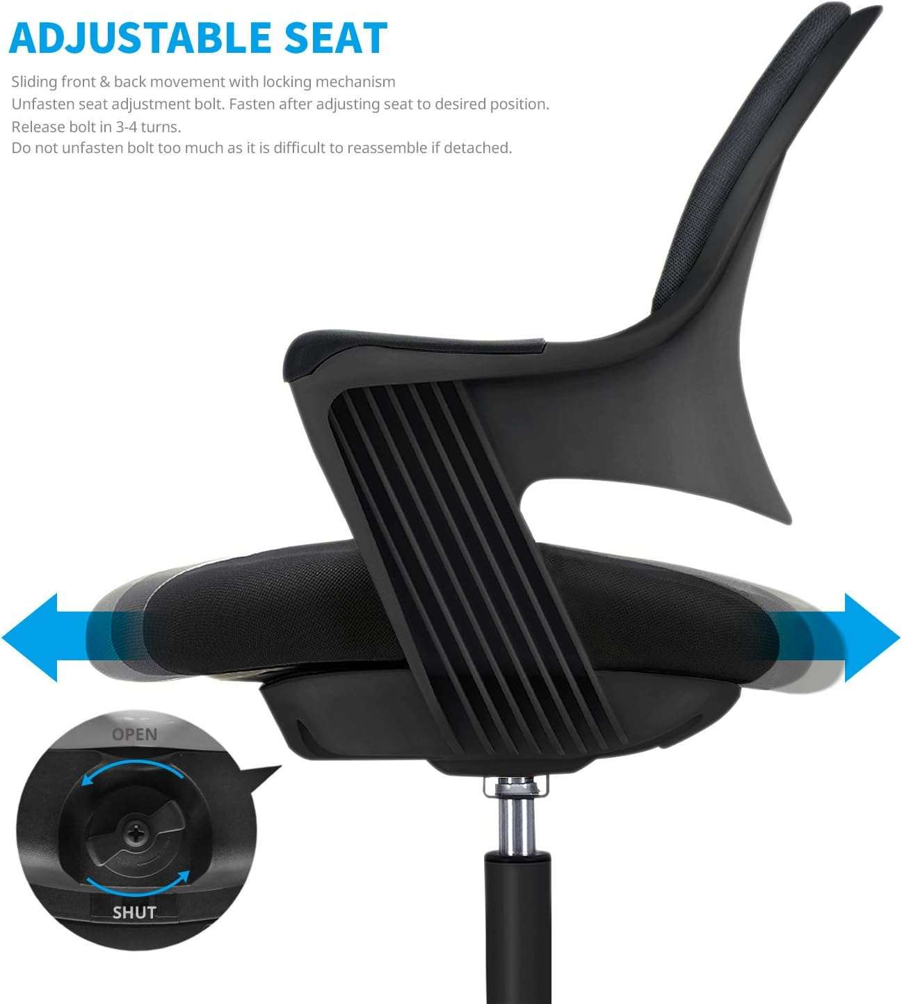 Kids Desk Chair - Ergonomic Kids Computer Chair - Adjustable Kids Office Chair with Wheels & Arms - Kids Chairs for Girls and Boys - Kids Chair Desk with Wheel Covers (Piano Black) - 3
