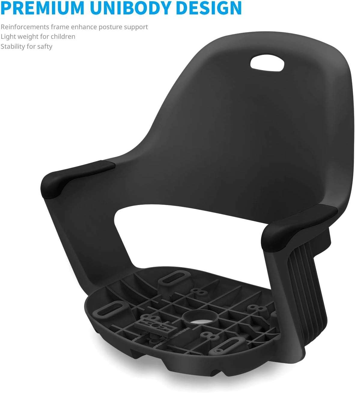 Kids Desk Chair - Ergonomic Kids Computer Chair - Adjustable Kids Office Chair with Wheels & Arms - Kids Chairs for Girls and Boys - Kids Chair Desk with Wheel Covers (Piano Black) - 6