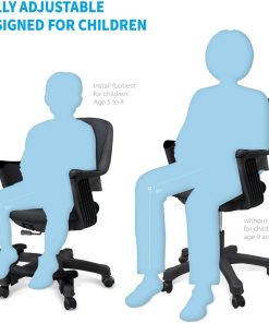 Kids Desk Chair - Ergonomic Kids Computer Chair - Adjustable Kids Office Chair with Wheels & Arms - Kids Chairs for Girls and Boys - Kids Chair Desk with Wheel Covers (Piano Black) - 7