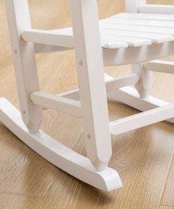 Kid's Patio Rocking Chair, Small Indoor-Outdoor Rocker for Children Ages 3-6, Perfect for Porch, Balcony and Lawn, White - 7