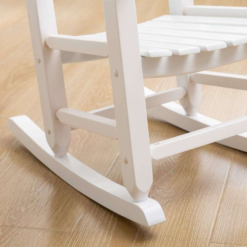 Kid's Patio Rocking Chair, Small Indoor-Outdoor Rocker for Children Ages 3-6, Perfect for Porch, Balcony and Lawn, White - 7