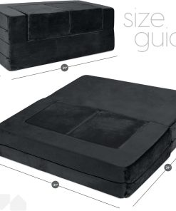 Milliard Kids Couch - Modular Kids Sofa for Toddler and Baby Playroom-Bedroom Furniture (Black) with Bonus Pillow - 3