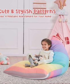 Nobildonna Stuffed Animal Storage Bean Bag for Kids (No Filler), Extra Large 250L Bean Bag Chair Cover Only, Washable Beanbag Without Filling Soft Premium Canvas Stuffable Bean Bag Cover (Rainbow) - 7