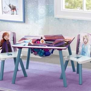Delta Children Kids Table and Chair Set With Storage (2 Chairs Included) - Ideal for Arts & Crafts, Snack Time, Homeschooling, Homework & More, Disney Frozen II - 2