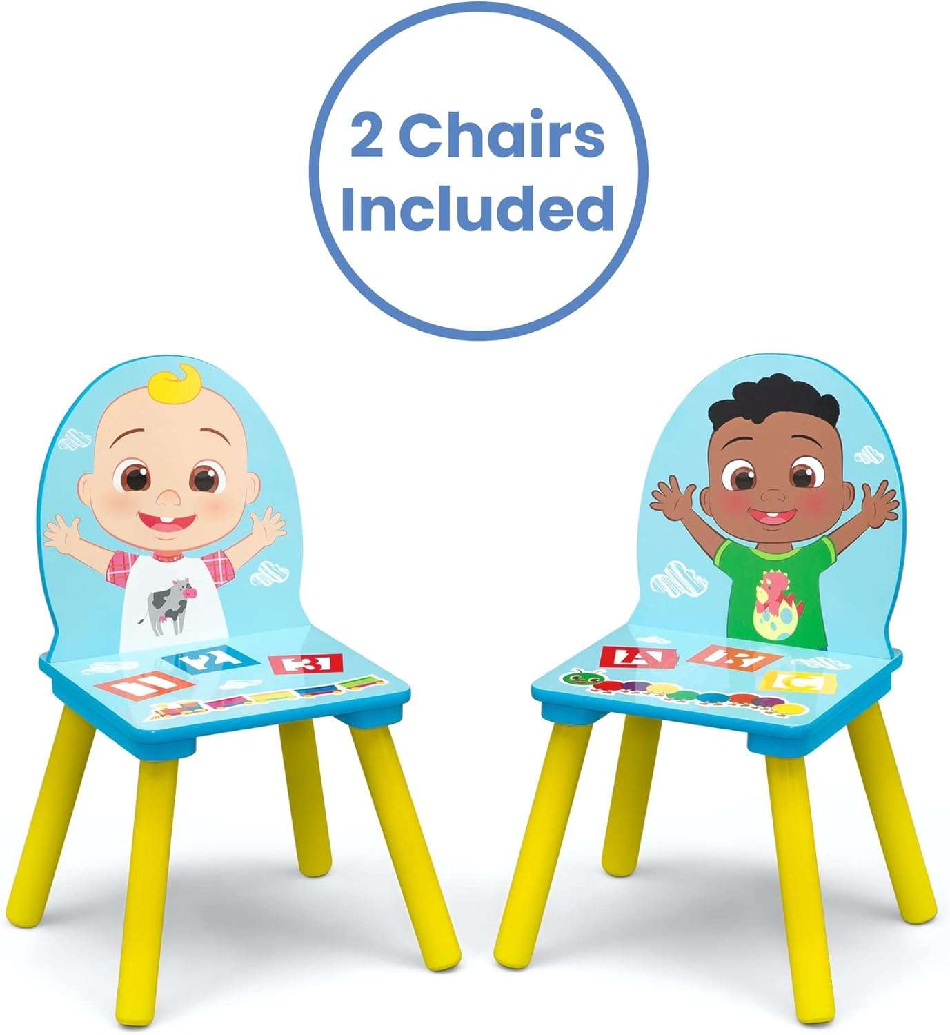 Delta Children Kids Table and Chair Set with Storage (2 Chairs Included) - Greenguard Gold Certified - Ideal for Arts & Crafts, Snack Time, Homeschooling, Homework & More, CoComelon - 7