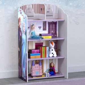 Delta Children Wooden Playhouse 4-Shelf Bookcase for Kids, Frozen II - 2