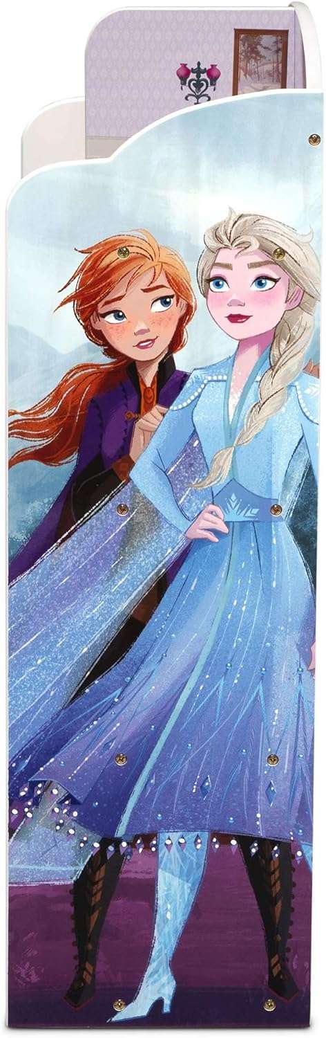 Delta Children Wooden Playhouse 4-Shelf Bookcase for Kids, Frozen II - 7
