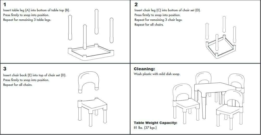Humble Crew Kids Plastic 1 square table and 4 chairs, Yellow Table - Vibrant Chairs - 8