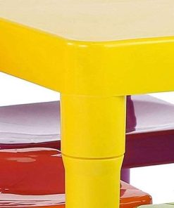 Humble Crew Kids Plastic 1 square table and 4 chairs, Yellow Table - Vibrant Chairs - 9