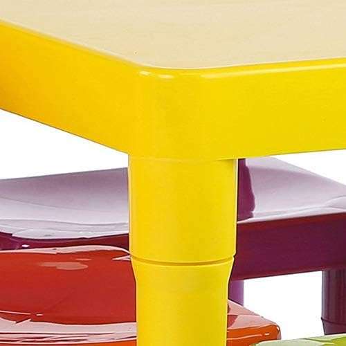 Humble Crew Kids Plastic 1 square table and 4 chairs, Yellow Table - Vibrant Chairs - 9