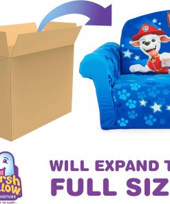 MARSHMALLOW Furniture, Paw Patrol 3-in-1 Slumber Sofa Baby Lounger, Convertible Kids Couch, Sofa Bed & Foam Toddler Nap Mat with Attached Blanket - 4