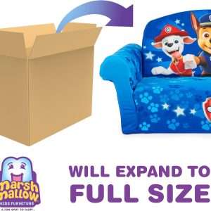 MARSHMALLOW Furniture, Paw Patrol 3-in-1 Slumber Sofa Baby Lounger, Convertible Kids Couch, Sofa Bed & Foam Toddler Nap Mat with Attached Blanket - 4