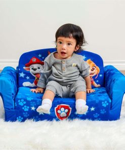 MARSHMALLOW Furniture, Paw Patrol 3-in-1 Slumber Sofa Baby Lounger, Convertible Kids Couch, Sofa Bed & Foam Toddler Nap Mat with Attached Blanket - 6