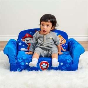 MARSHMALLOW Furniture, Paw Patrol 3-in-1 Slumber Sofa Baby Lounger, Convertible Kids Couch, Sofa Bed & Foam Toddler Nap Mat with Attached Blanket - 6