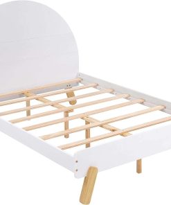 SOFTSEA Kids Bedroom Furniture Set 3-Piece Full Indoor Furniture Set Include Cute Full Size Platform Bed Frame, Nightstand and Wardrobe for Kids 7