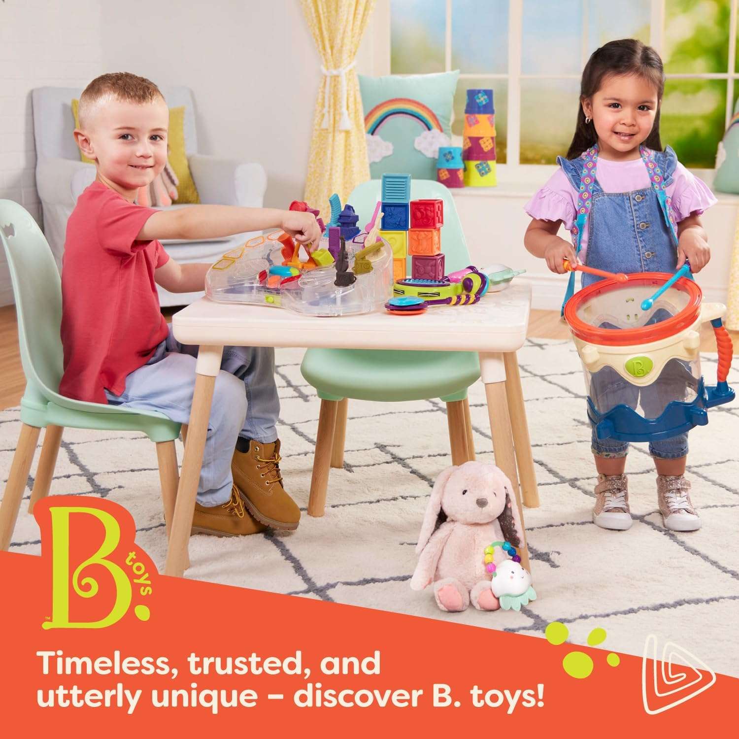 B. toys- B. spaces- Step Stool for Kids – Ivory & Wood Stepping Stool for The Bedroom, Bathroom, Kitchen – Furniture for Toddlers – Peek-A-Boost – 2 Years + - 6