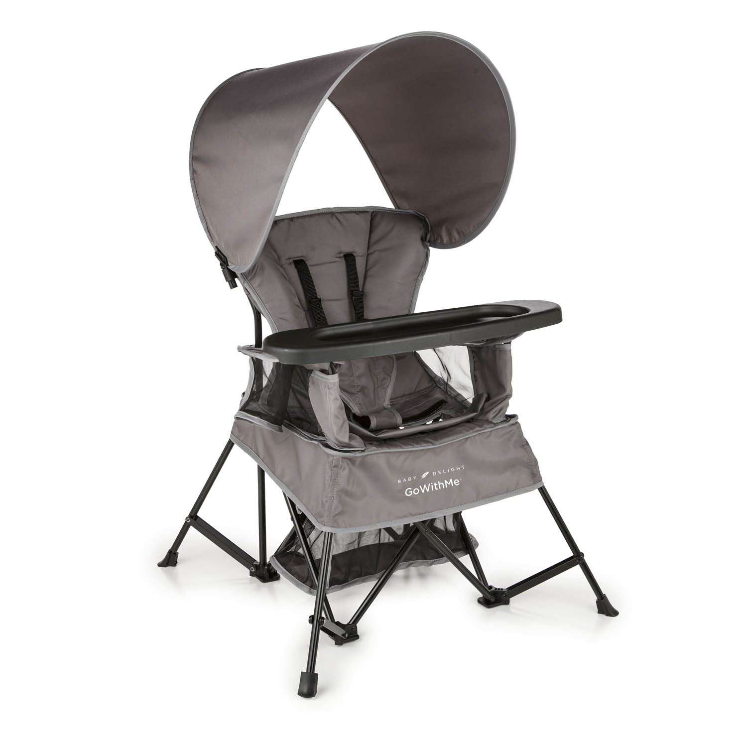 Baby Delight Go with Me Venture Portable Chair - Indoor and Outdoor - Sun Canopy - 3 Child Growth Stages - Grey - 1