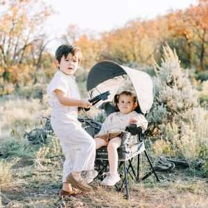 Baby Delight Go with Me Venture Portable Chair - Indoor and Outdoor - Sun Canopy - 3 Child Growth Stages - Grey - 5