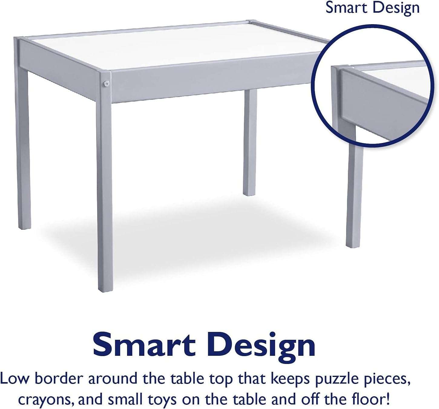 Baby Relax Hunter 3 Piece Kiddy Table and Chair Set, Gray - 2